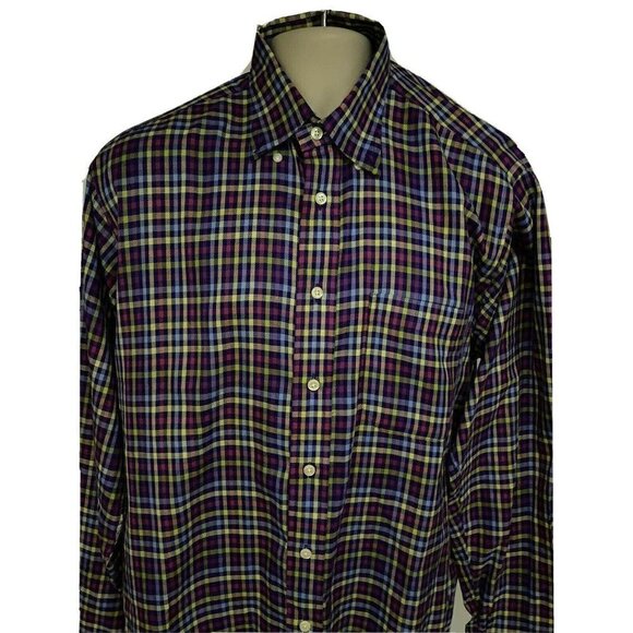 Burberry London Plaid Button Front Shirt Large - Picture 2 of 8
